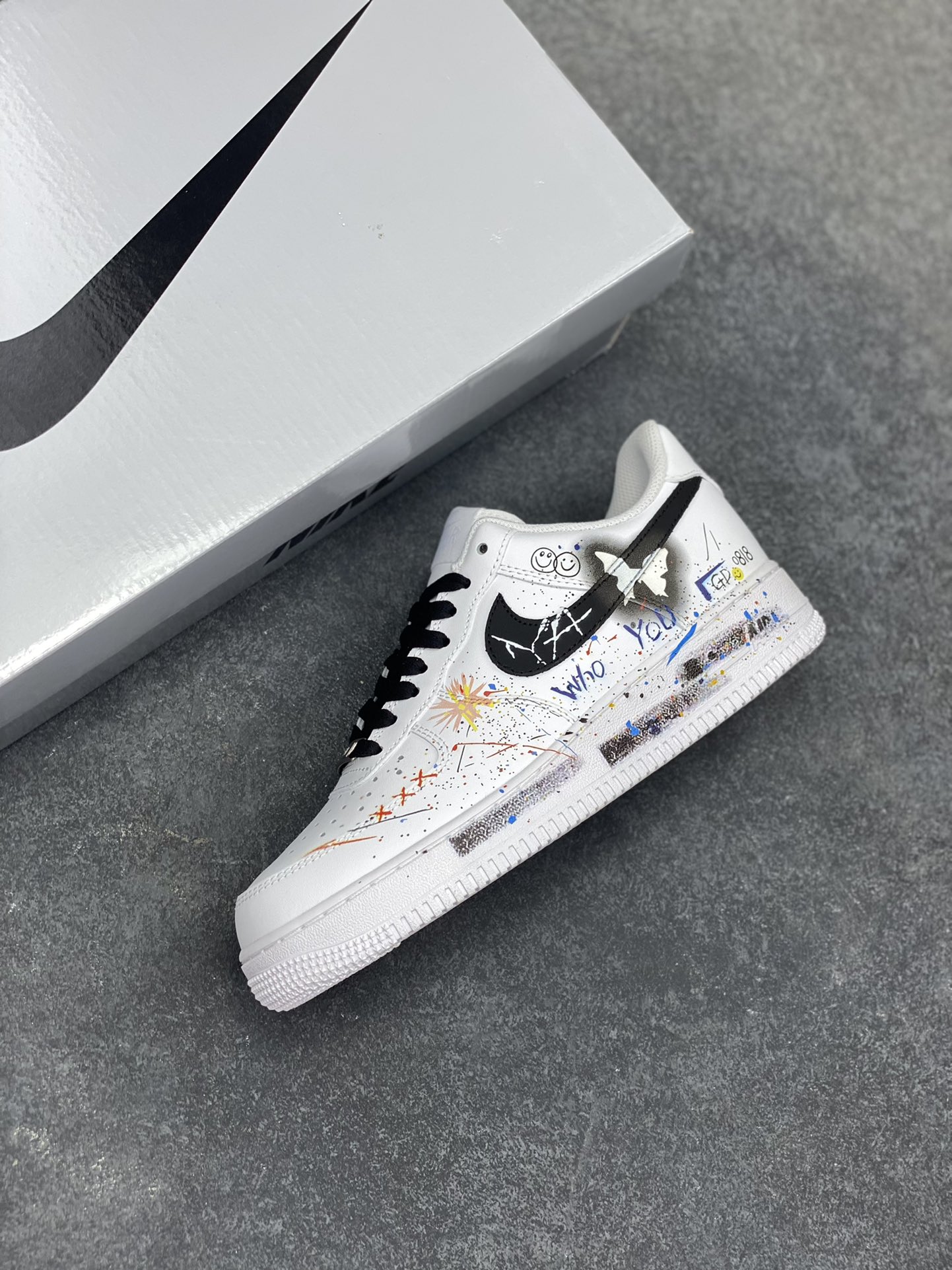 图片[7]-Nike Air Force 1 Low’07 蝴蝶涂鸦 空军一号低帮休闲板鞋 定制皮料 原厂3D打印 定制鞋盒 原楦原纸板 纯正空军版型 内置全掌气垫 货号：ZH0316-088 尺码：36 36.5 37.5 38 38.5 39 40 40.5 41 42 42.5 43 44 44.5 45-选品中心