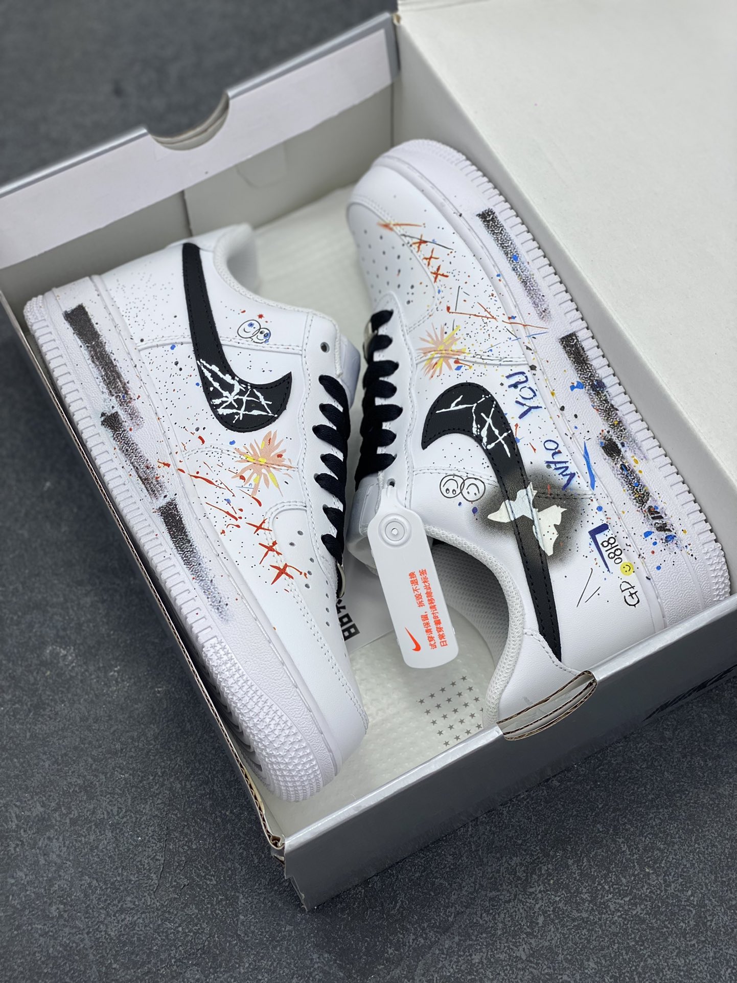 图片[9]-Nike Air Force 1 Low’07 蝴蝶涂鸦 空军一号低帮休闲板鞋 定制皮料 原厂3D打印 定制鞋盒 原楦原纸板 纯正空军版型 内置全掌气垫 货号：ZH0316-088 尺码：36 36.5 37.5 38 38.5 39 40 40.5 41 42 42.5 43 44 44.5 45-选品中心