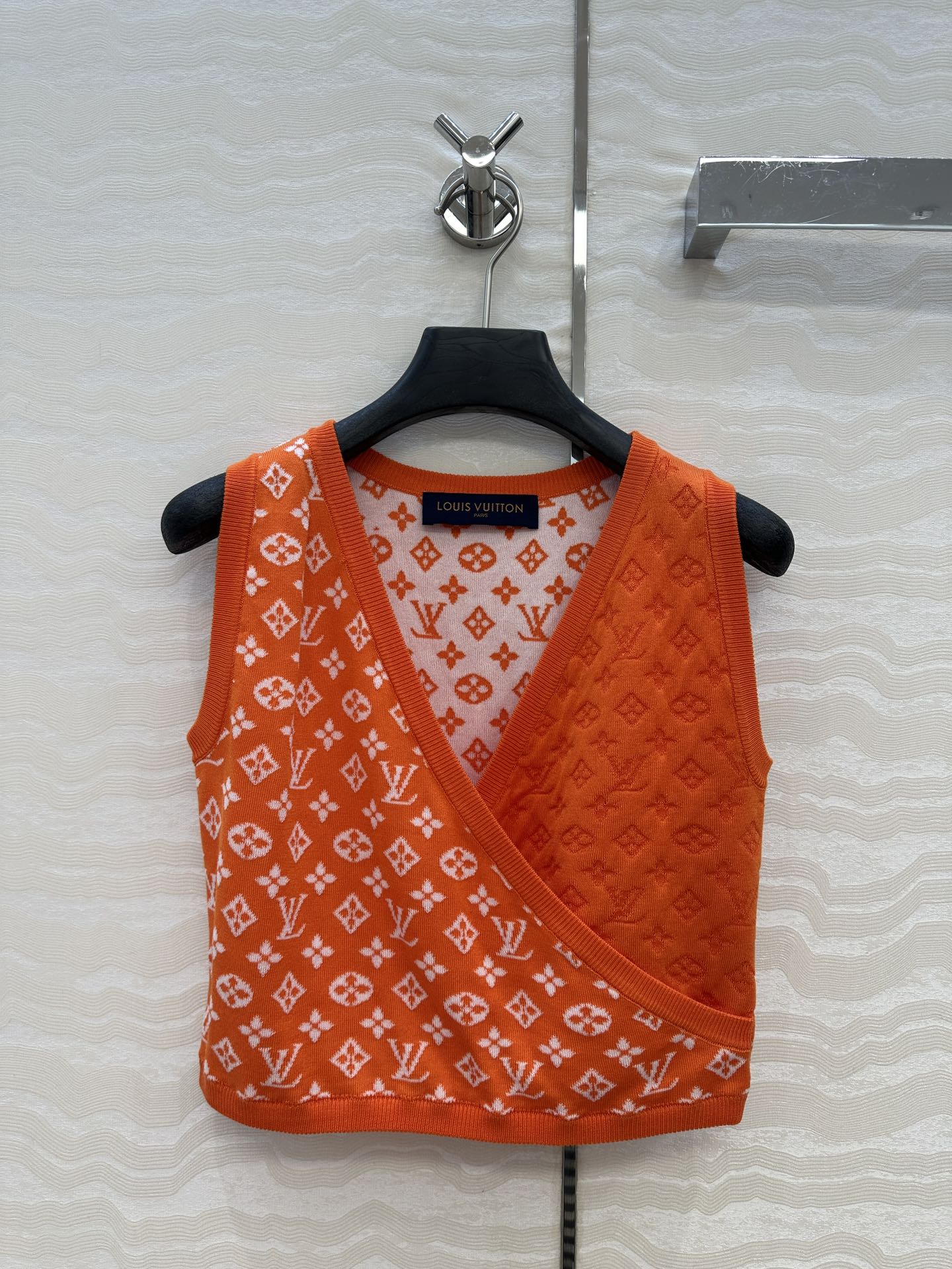 独家首发❤️原单品质！25s春夏 度假新品针织抹胸小背心，定制海军蓝MONOGRAM提花撞色。18针徳国