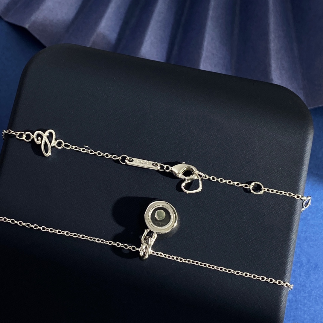  XB94 65 68
萧邦ChoPard时尚ins百搭圆形内镶钻灵动单钻几何吊坠项链 黄铜材质 2个色