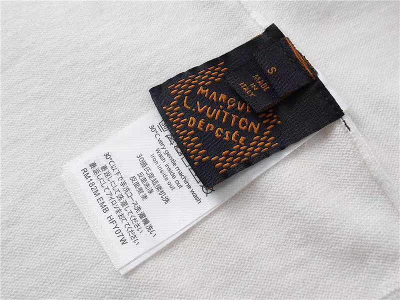 路易威登/Louis Vuitton 夏季新款 蛇年限定针织圆领短袖 LV Ribbon 刺绣 白色