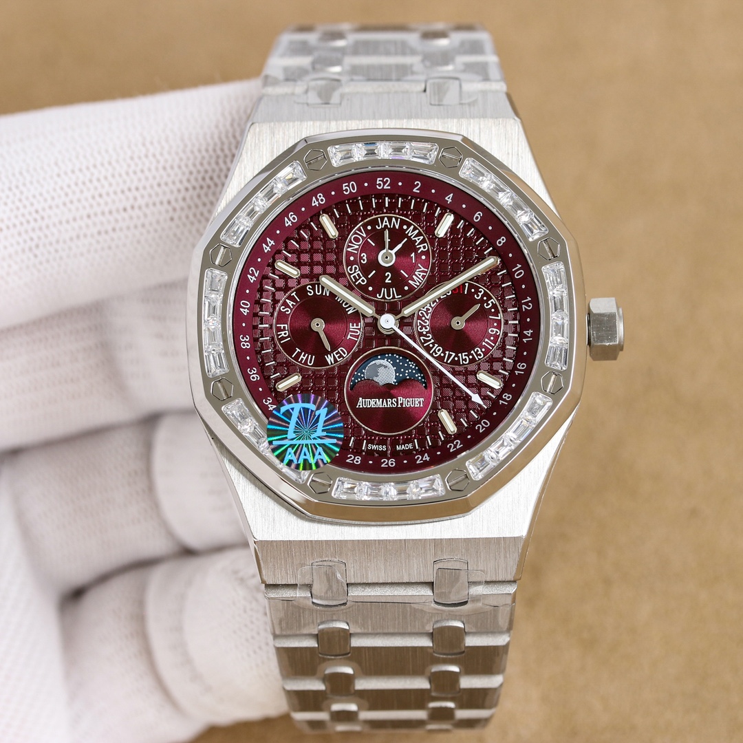 NO:339313,White brick/blue shell, black shell, steel belt/tape price. AP Audemars Piguet Royal Oak 26574ST series men's watch!  Perfect and personal experience!  1 diameter 41MM!  2Equipped with a customized version of Cal.5134 movement, perfect restoration function!  3 calendar, week, month, month and other functions are true and can be used normally. (Optional steel belt, tape, belt) The 3 case is made of 316L stainless steel material, the entire case is CNC high-precision processing, and the density is consistent with the original!  4 The overall literals are perfectly presented in the original color!  5-shell cover with a three-piece set of ring-parting mouth, shell and bottom cover, the overall angle perfectly reflects the wire drawing process, and the fusion of quality and beauty!  ,,audemars19860909白砖/蓝壳,黑壳 钢带/胶带同价. AP爱彼皇家橡树26574ST系列男士腕表！完美与个性的体验！ 1直径41MM！ 2搭载定制版Cal.5134机芯,完美还原功 能！ 3日历,星期,月份,月相等一切功能均为真功能可正常使用.（可选配钢带款,胶带款,皮带款） 3表壳采用316L精钢材质,整壳CNC高精准处理,密度与原装吻合！ 4字面整体按照原装颜色完美呈现！ 5壳套分圈口.壳.底盖三件套,整体角度完美体现拉丝工艺,品质与美的融合！,,audemars,Watch