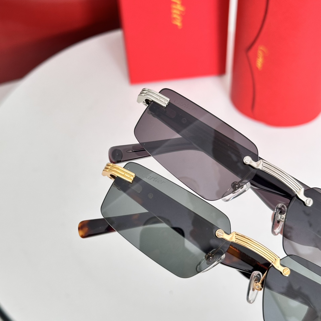 Cartier CT0537S Rimless Sunglasses | 55mm Lens, Stylish and Comfortable