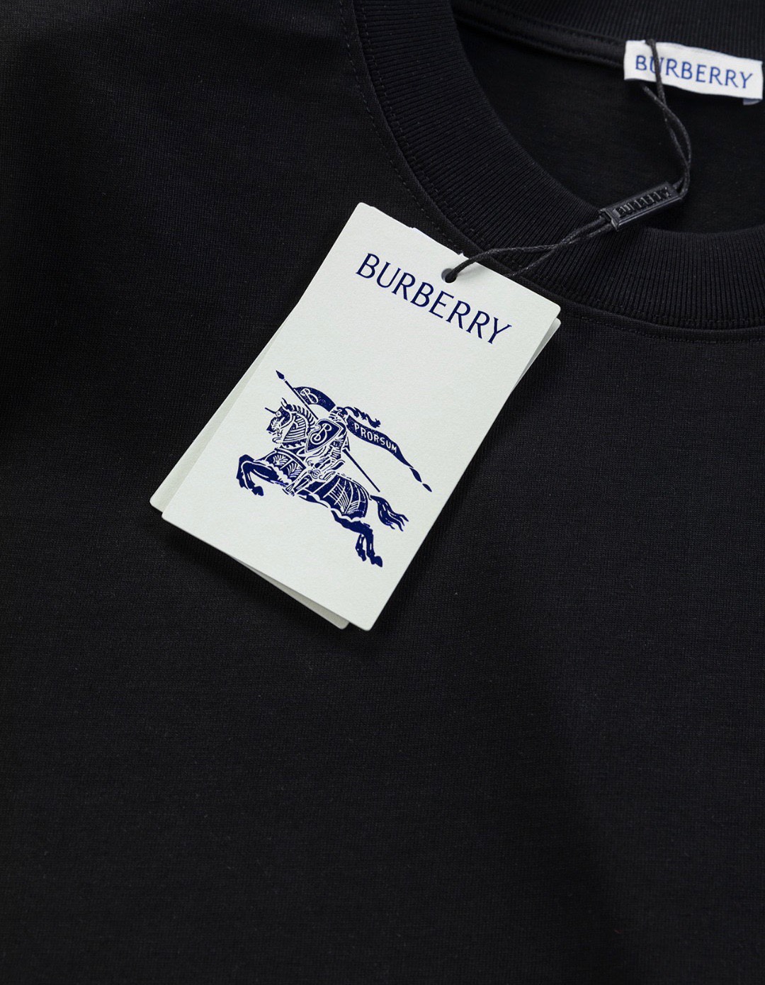 巴宝莉/Burberry 夏季新款 经典刺绣立体战马圆领短袖T恤 白色/黑色