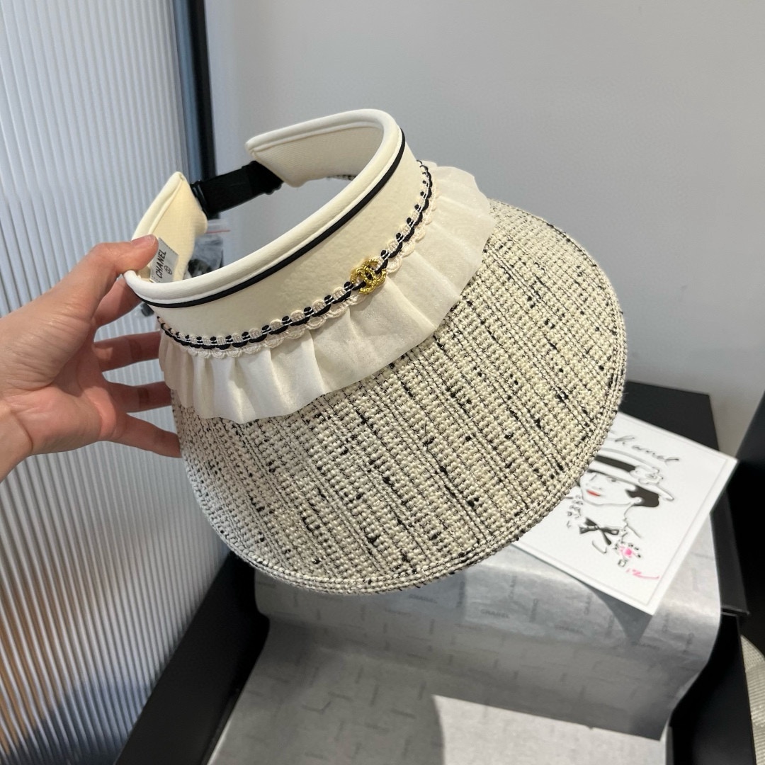 NO:358197,Chanel Chanel empty top sun hat, headband sun hat, head circumference 57cm hat, straw hat, fisherman hat, baseball hat, hat, chanel, chanel, espadrilles, hatsChanel香奈儿空顶遮阳帽,发箍遮阳帽,头围57cm帽子草帽渔夫帽棒球帽,帽子,chanel,chanel,espadrilles,hats,hat