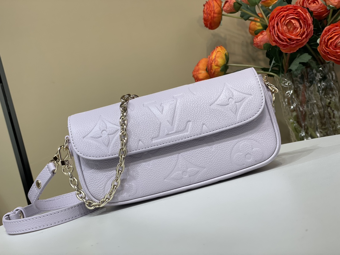 Louis Vuitton Wallet On Chain Ivy Lilac Monogram Empreinte Leather Handbag