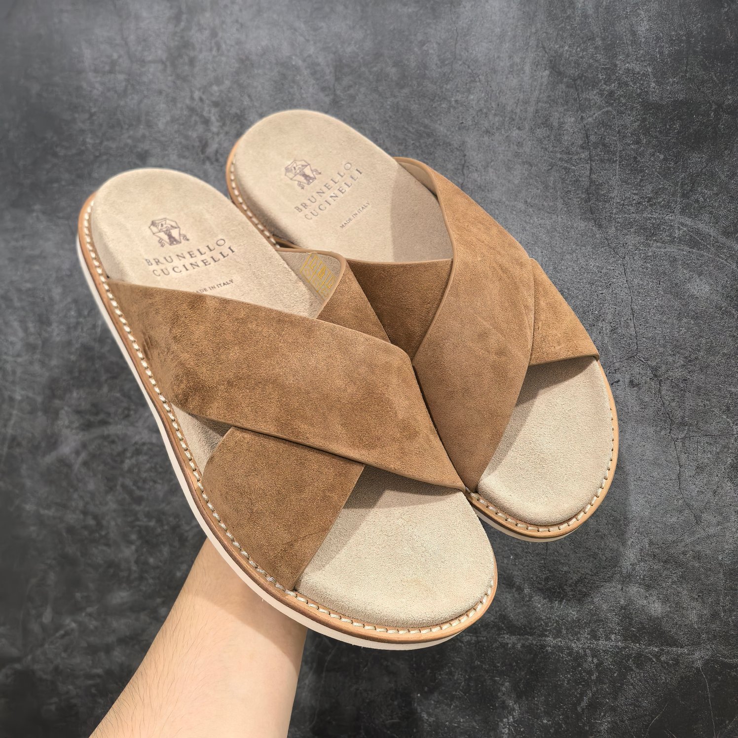260 佛山超a版Brunello Cucinelli BC 2025ss新款麂皮凉拖拖鞋