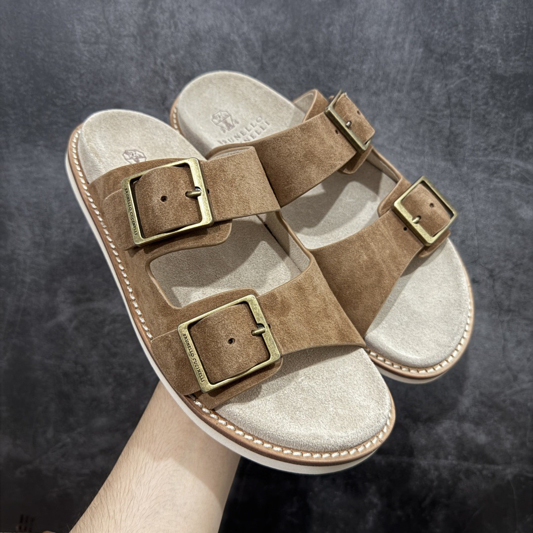 260 佛山超a版Brunello Cucinelli BC 2025ss新款麂皮凉拖拖鞋