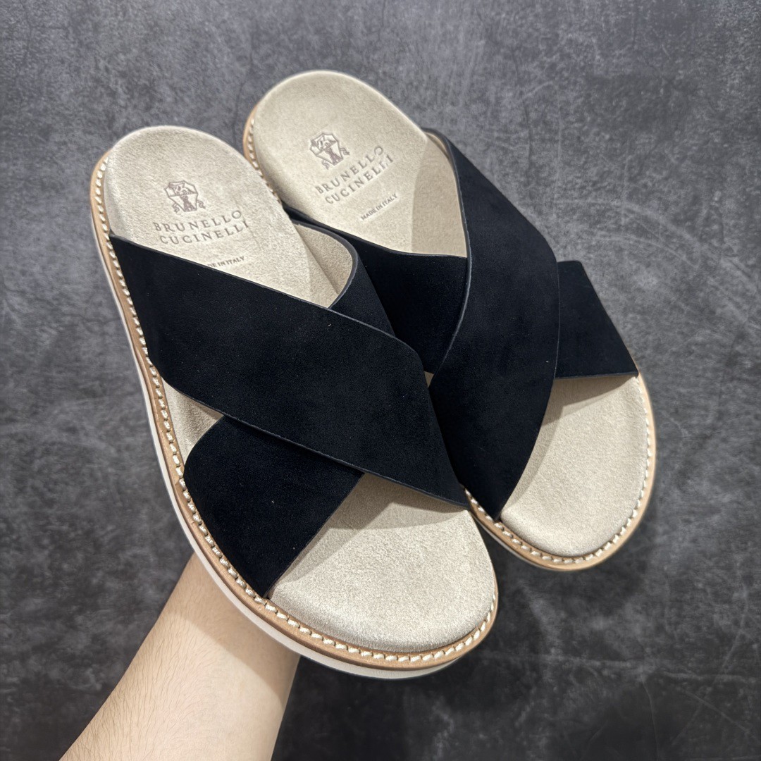 260 佛山超a版Brunello Cucinelli BC 2025ss新款麂皮凉拖拖鞋