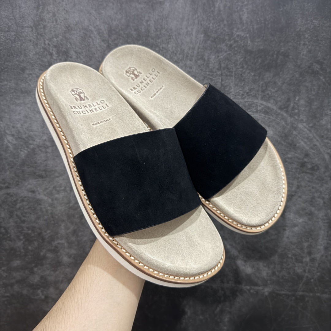 260 佛山超a版Brunello Cucinelli BC 2025ss新款麂皮凉拖拖鞋