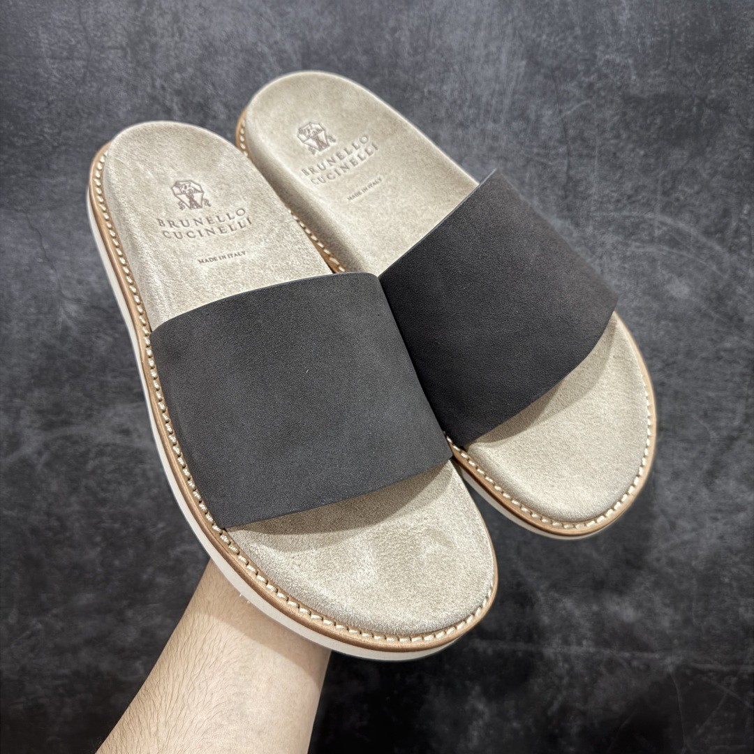 260 佛山超a版Brunello Cucinelli BC 2025ss新款麂皮凉拖拖鞋