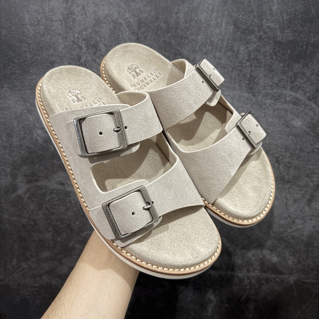 260 佛山超a版Brunello Cucinelli BC 2025ss新款麂皮凉拖拖鞋