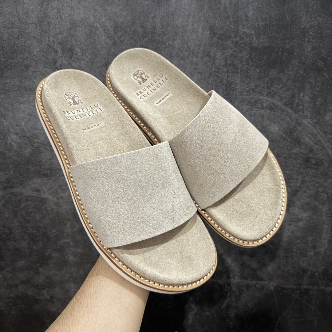 260 佛山超a版Brunello Cucinelli BC 2025ss新款麂皮凉拖拖鞋