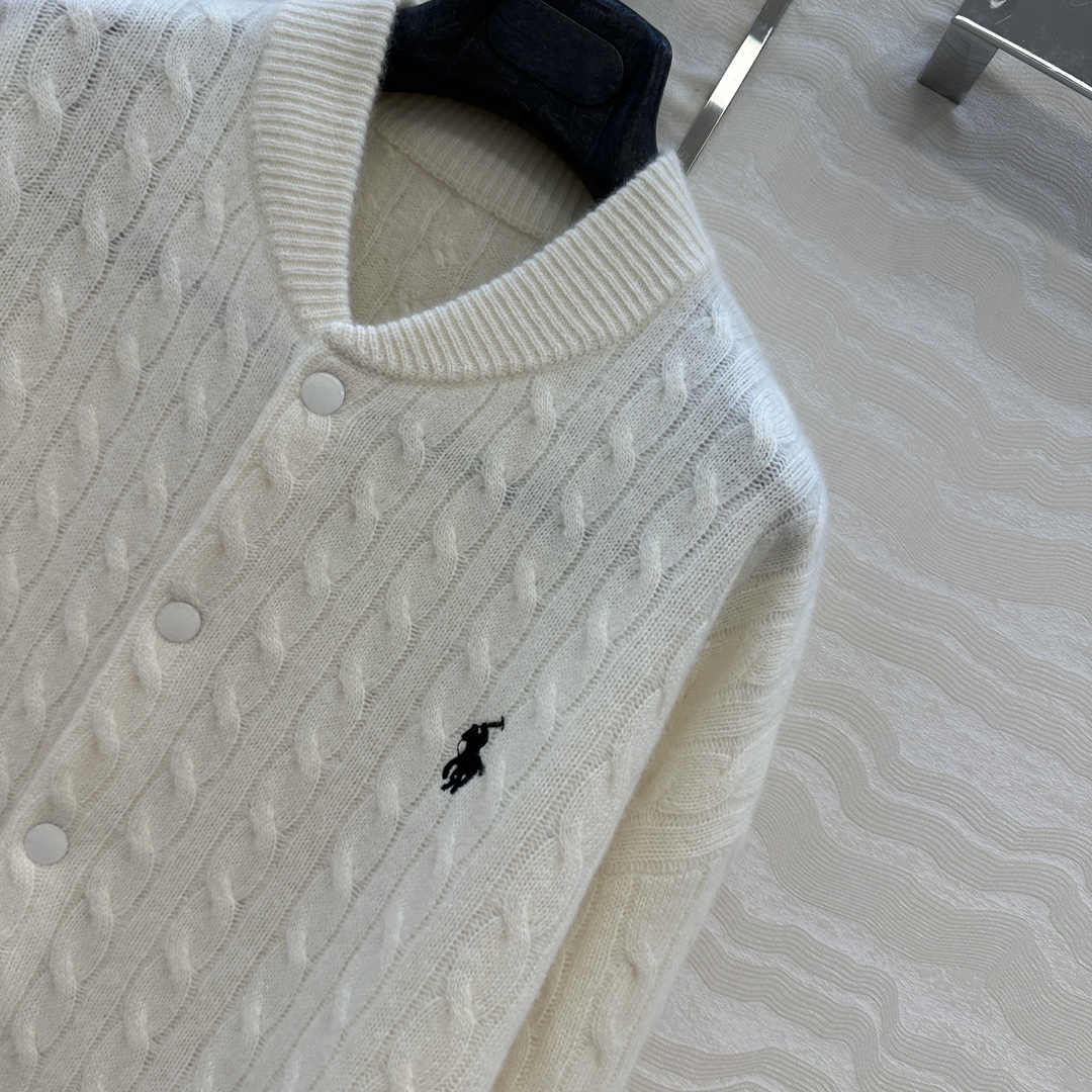 独家首发❤️原单品质❤️浓郁美式风，RL时髦高知穿搭，网球风棒球夹克绞花羊绒外套！经典落肩版型宽松百搭又