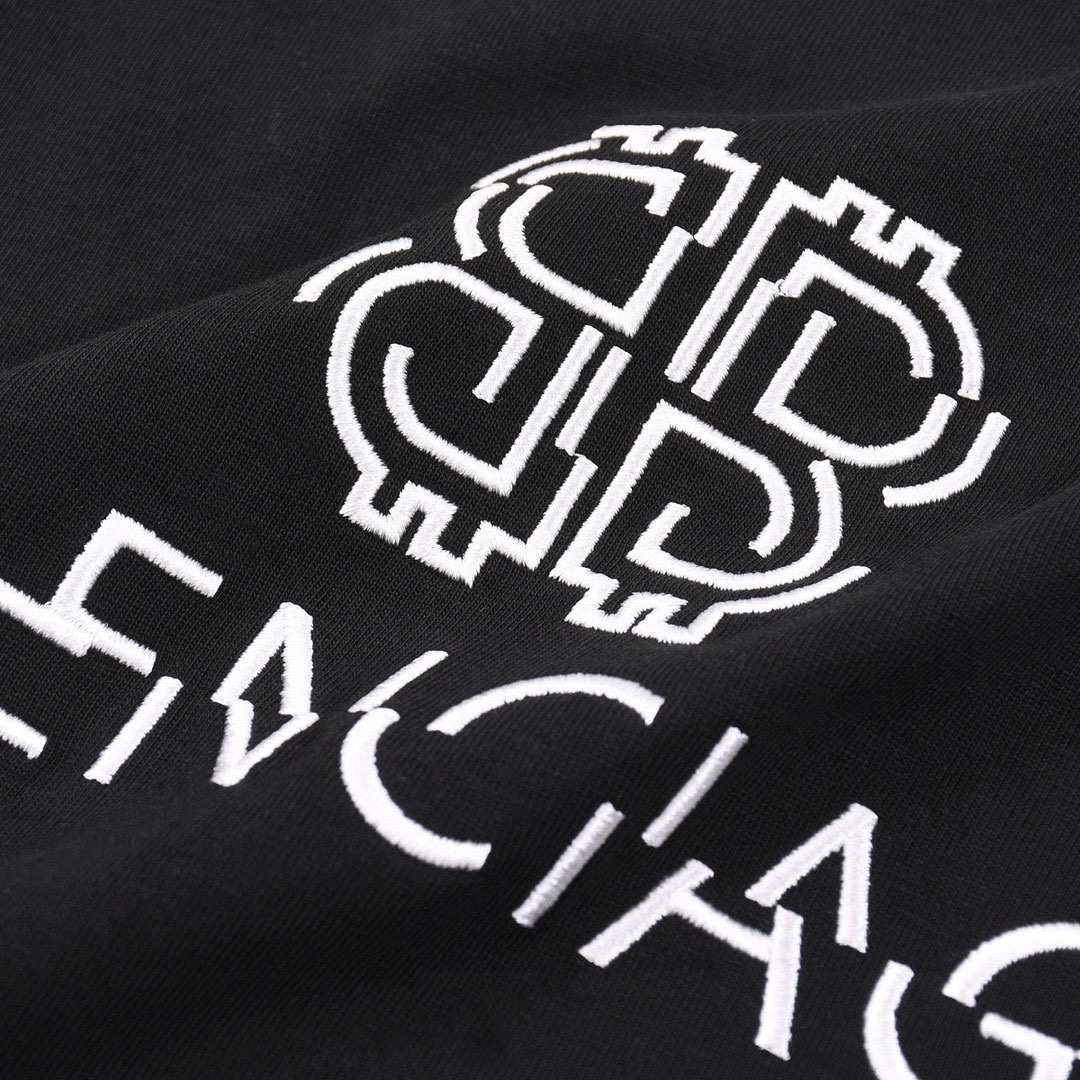 巴黎世家/Balenciaga 夏季新款 错位字母刺绣圆领短袖T恤