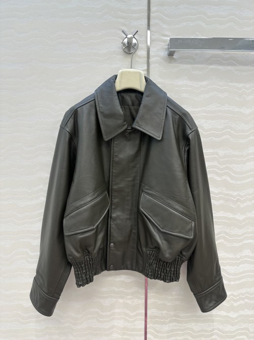 Leather Jacket Women's Nappa Cowhide Motorcycle Style Olive Green 1 Leather Jacket Women's Nappa Cowhide Motorcycle Style Olive Green