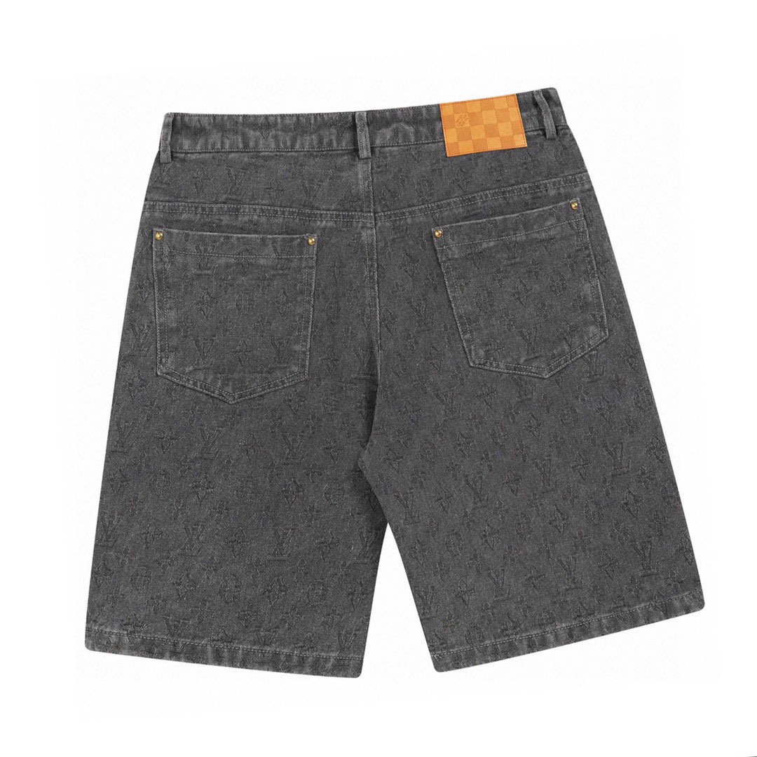 路易威登/Louis Vuitton 夏季新款 暗纹老花休闲牛仔短裤黑色-Chinese UA Cheap High Quatity Brand Clothes Bags handbags Sneakers wholesale wholesaler seller from China Factory suppliers Fashion Clothing Shoes best Quality Beautiful Price 路易威登/Louis Vuitton 夏季新款 暗纹老花休闲牛仔短裤黑色