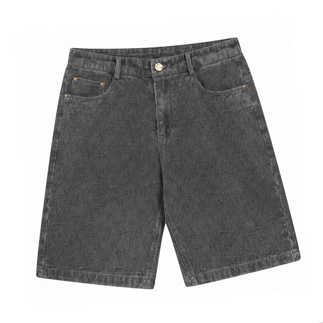 路易威登/Louis Vuitton 夏季新款 暗纹老花休闲牛仔短裤黑色-Chinese UA Cheap High Quatity Brand Clothes Bags handbags Sneakers wholesale wholesaler seller from China Factory suppliers Fashion Clothing Shoes best Quality Beautiful Price 路易威登/Louis Vuitton 夏季新款 暗纹老花休闲牛仔短裤黑色