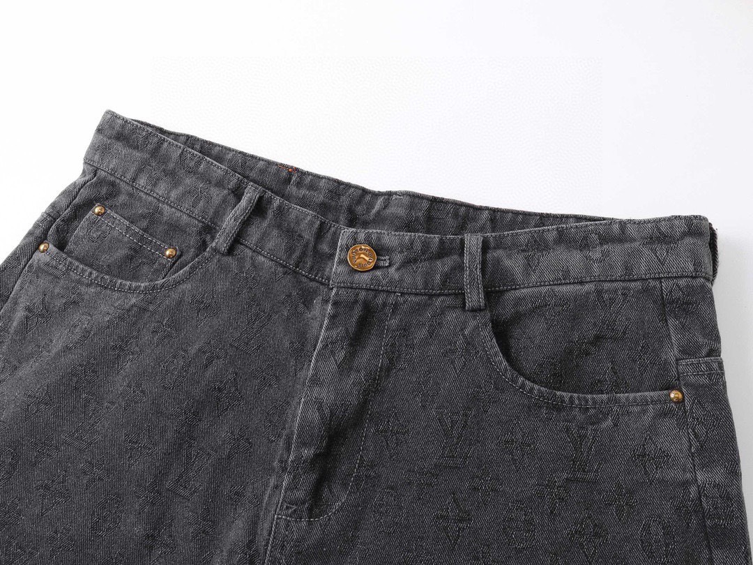 路易威登/Louis Vuitton 夏季新款 暗纹老花休闲牛仔短裤黑色-Chinese UA Cheap High Quatity Brand Clothes Bags handbags Sneakers wholesale wholesaler seller from China Factory suppliers Fashion Clothing Shoes best Quality Beautiful Price 路易威登/Louis Vuitton 夏季新款 暗纹老花休闲牛仔短裤黑色