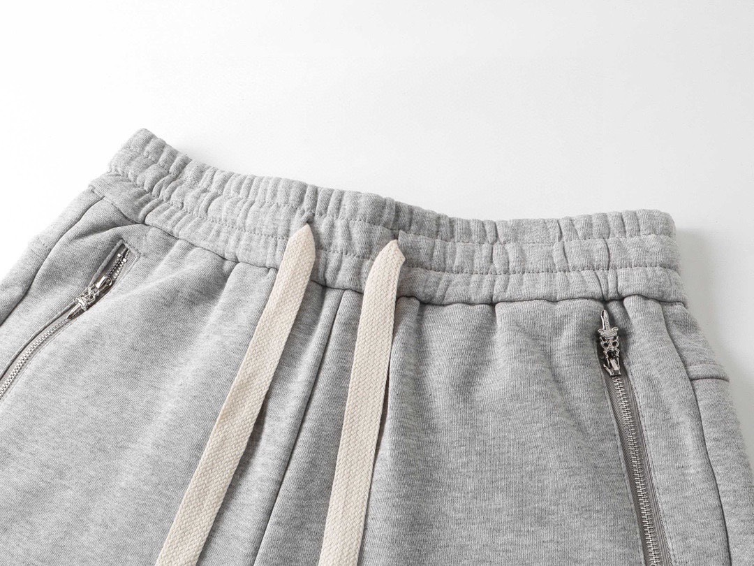 克罗心/Chrome Hearts 夏季新款 皮标刺绣休闲短裤 黑色/灰色