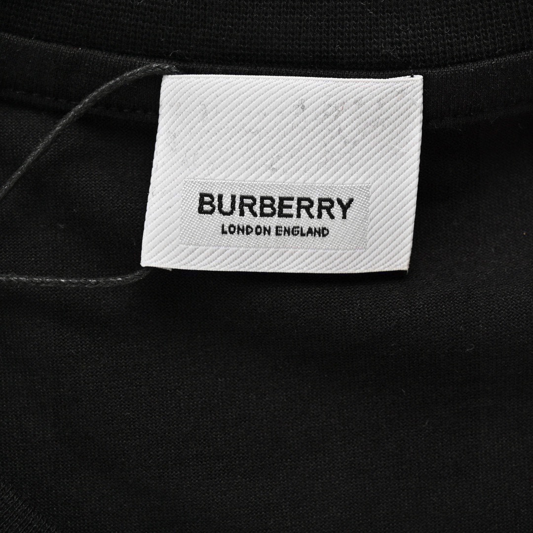 巴宝莉/Burberry 夏季新款 经典小TB刺绣圆领短袖T恤 黑色/白色