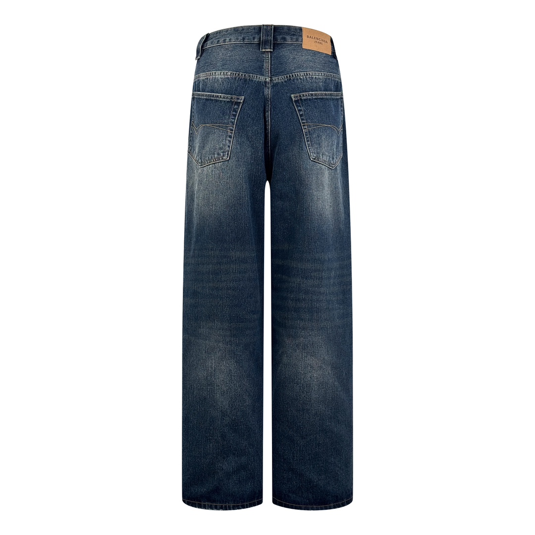 Balenciaga Jeans Embroidered Wide-Leg Denim Pants - Dark Blue, Size XS-L 2 i1753369687 9498 4