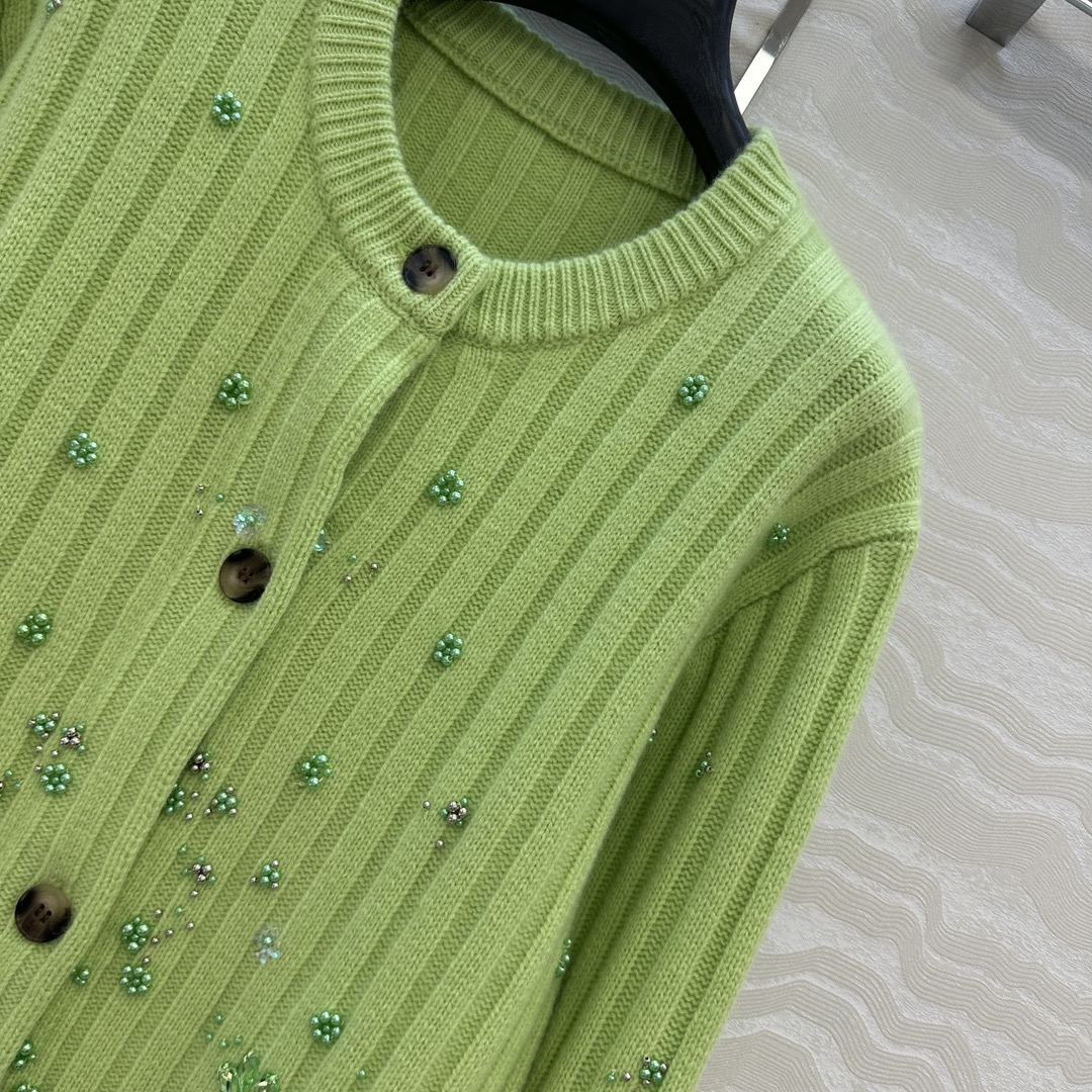 High-End Handmade Cashmere Wool Jacket with Beaded Details – American Academy Fung V - 图片 3