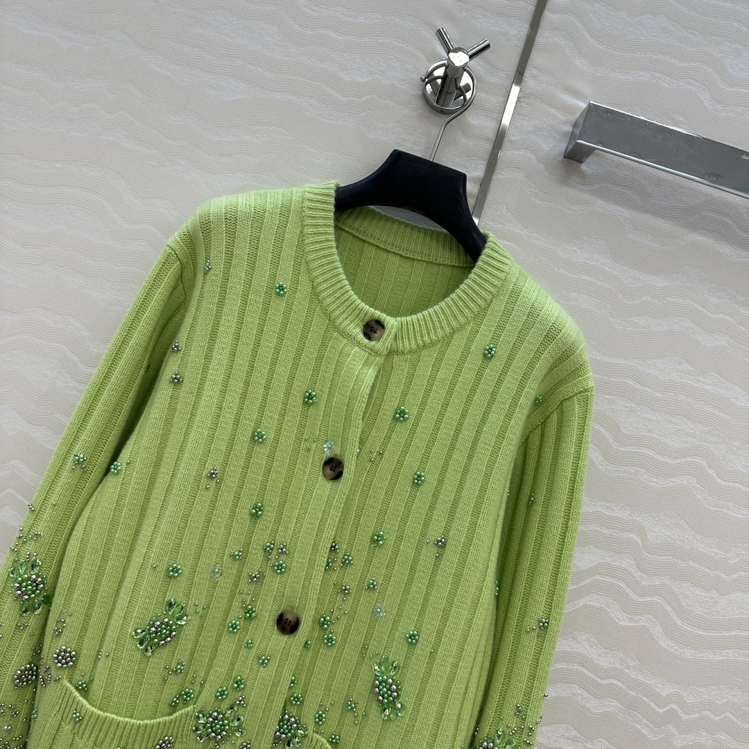High-End Handmade Cashmere Wool Jacket with Beaded Details – American Academy Fung V - 图片 2