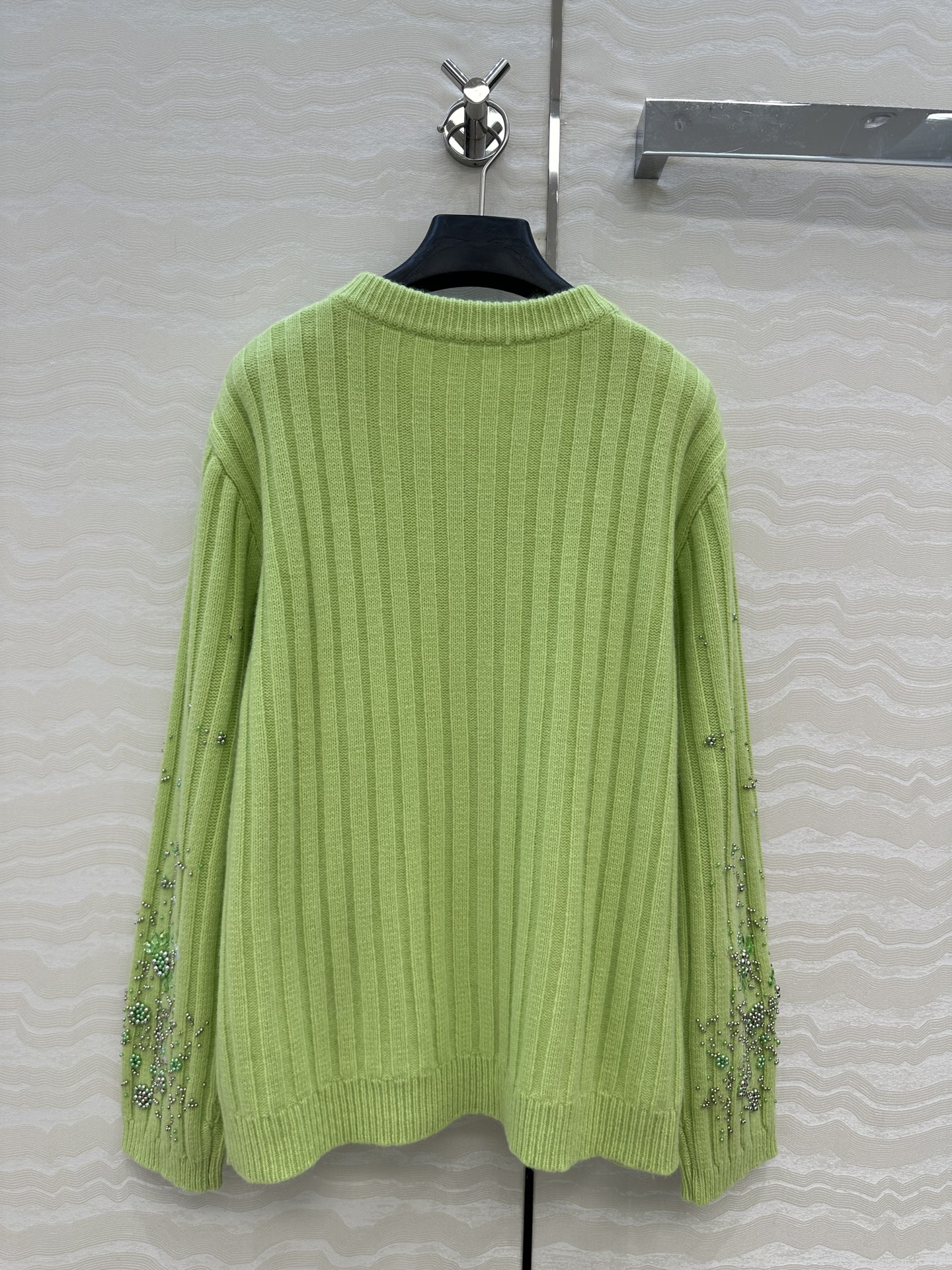 High-End Handmade Cashmere Wool Jacket with Beaded Details – American Academy Fung V - 图片 9