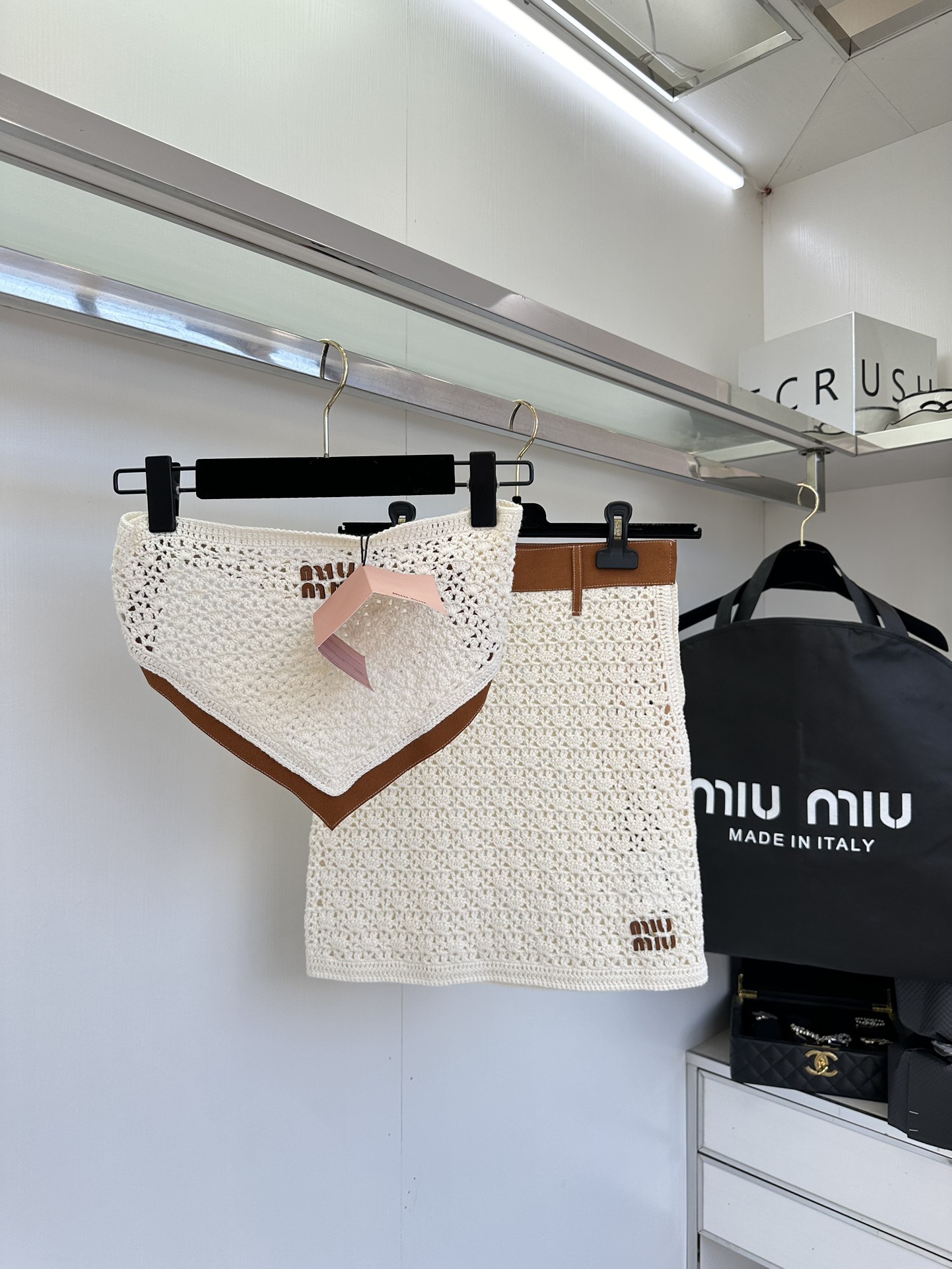 Miu Miu Inspired Knit Bustier Set with Leather Trim - Chic & Sexy 2 i1753380238 5880 0