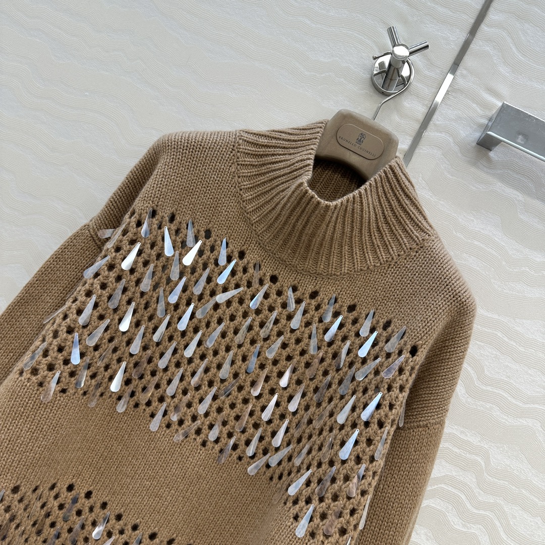 独家首发🍒高端原单品质！行走的高定 BC高智感穿搭！超重工的纯手工水滴珠片羊绒毛衣。进口羊绒纱线定位编织