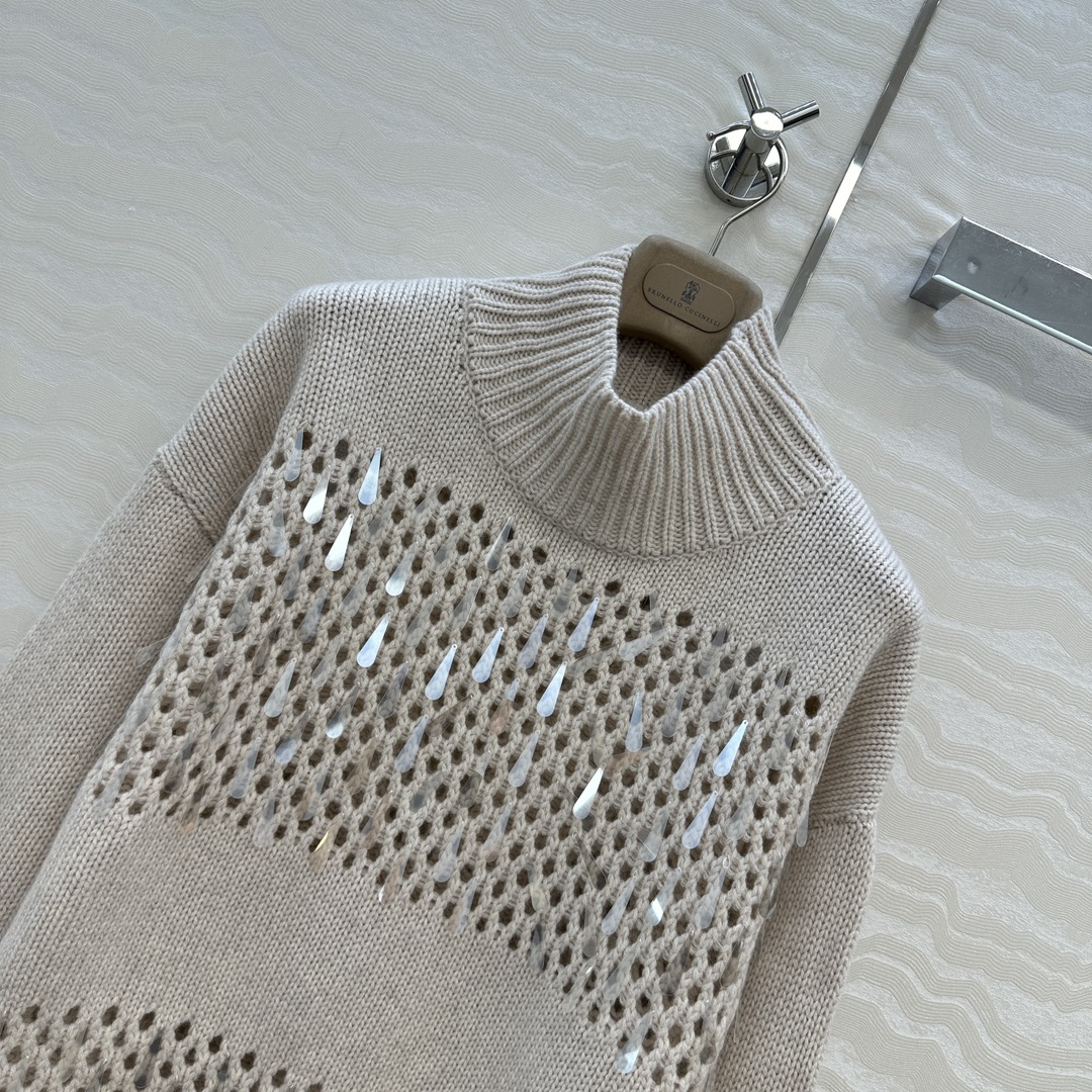 独家首发🍒高端原单品质！行走的高定 BC高智感穿搭！超重工的纯手工水滴珠片羊绒毛衣。进口羊绒纱线定位编织