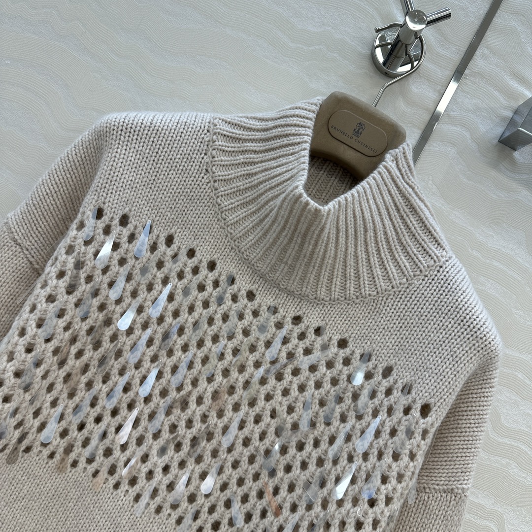 独家首发🍒高端原单品质！行走的高定 BC高智感穿搭！超重工的纯手工水滴珠片羊绒毛衣。进口羊绒纱线定位编织