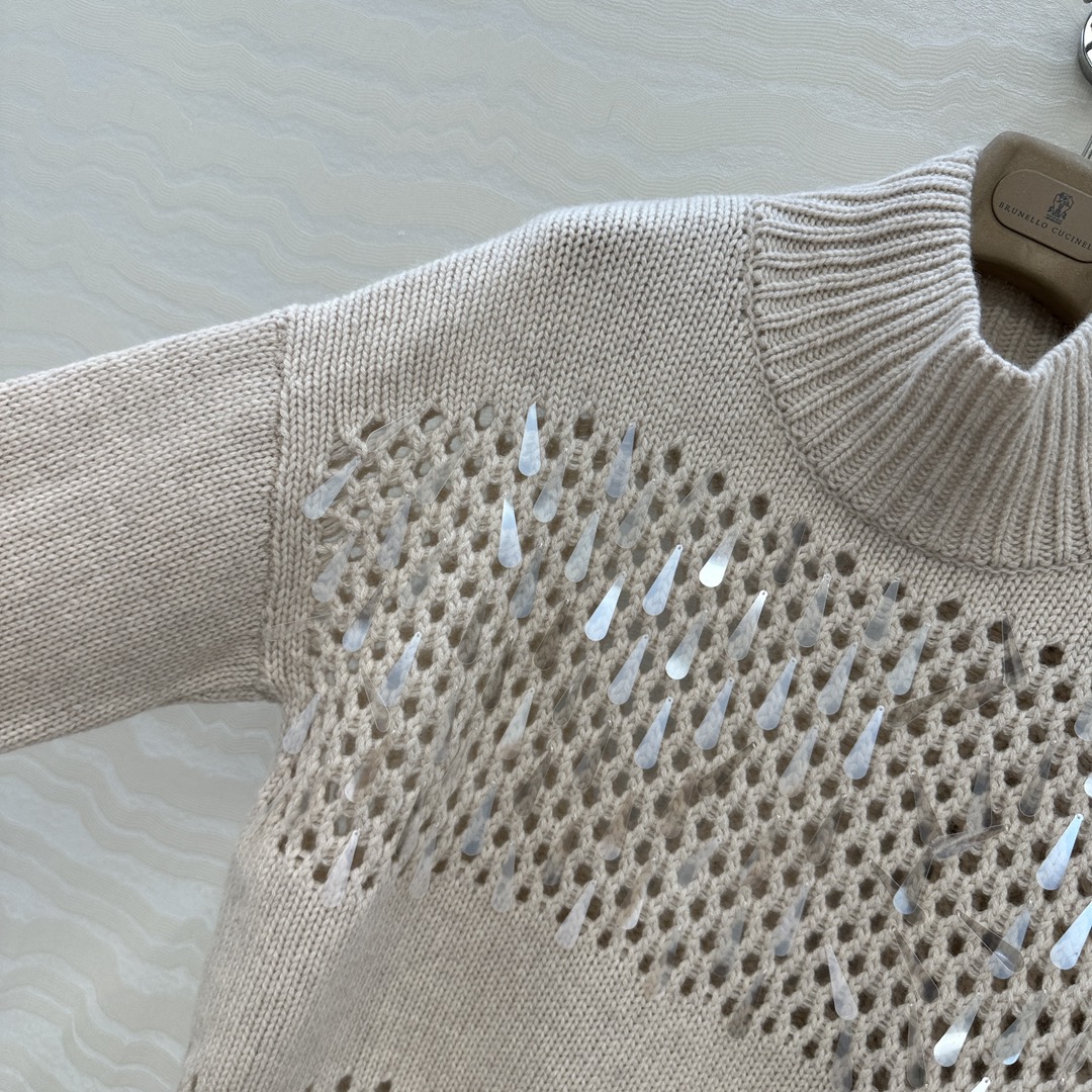 独家首发🍒高端原单品质！行走的高定 BC高智感穿搭！超重工的纯手工水滴珠片羊绒毛衣。进口羊绒纱线定位编织