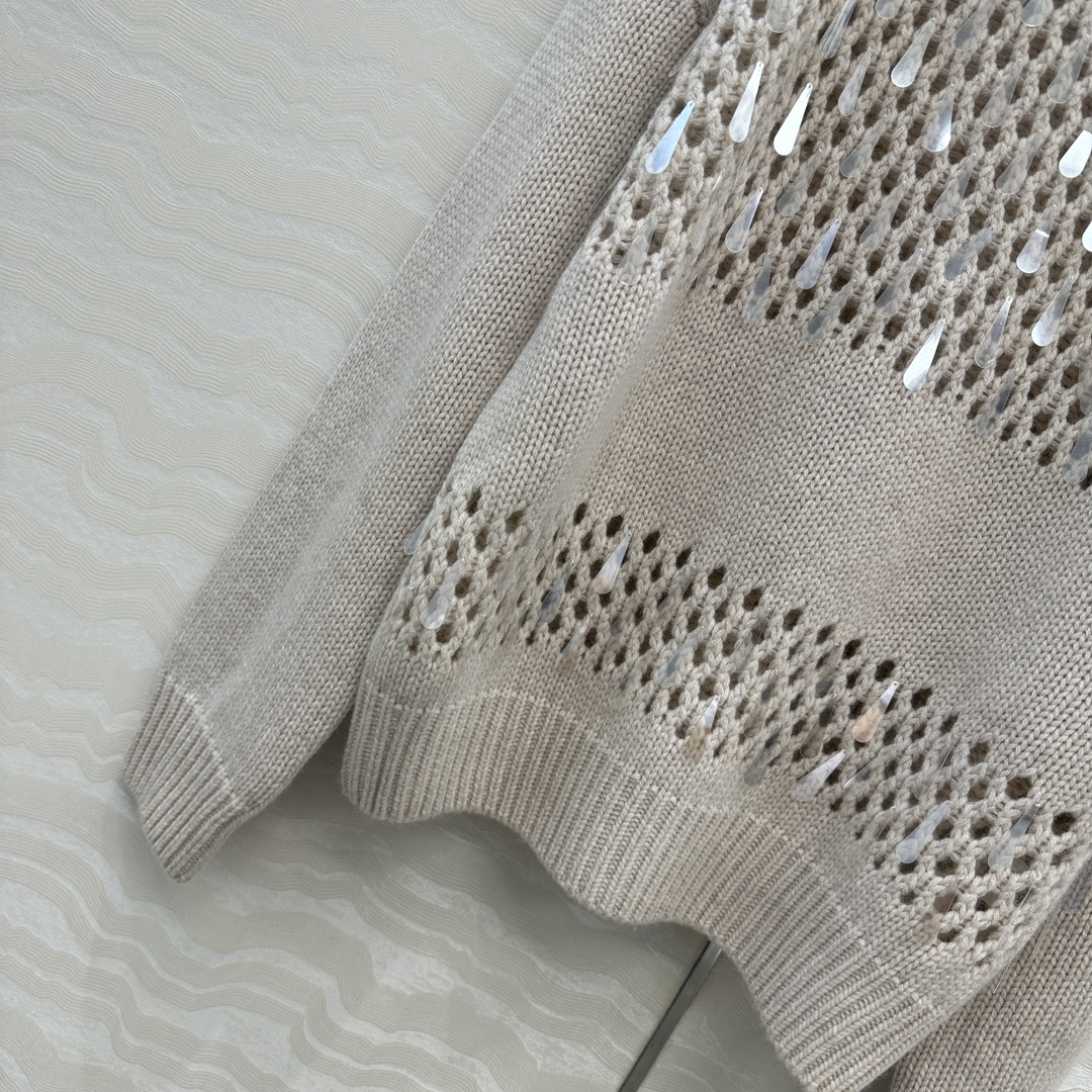 独家首发🍒高端原单品质！行走的高定 BC高智感穿搭！超重工的纯手工水滴珠片羊绒毛衣。进口羊绒纱线定位编织