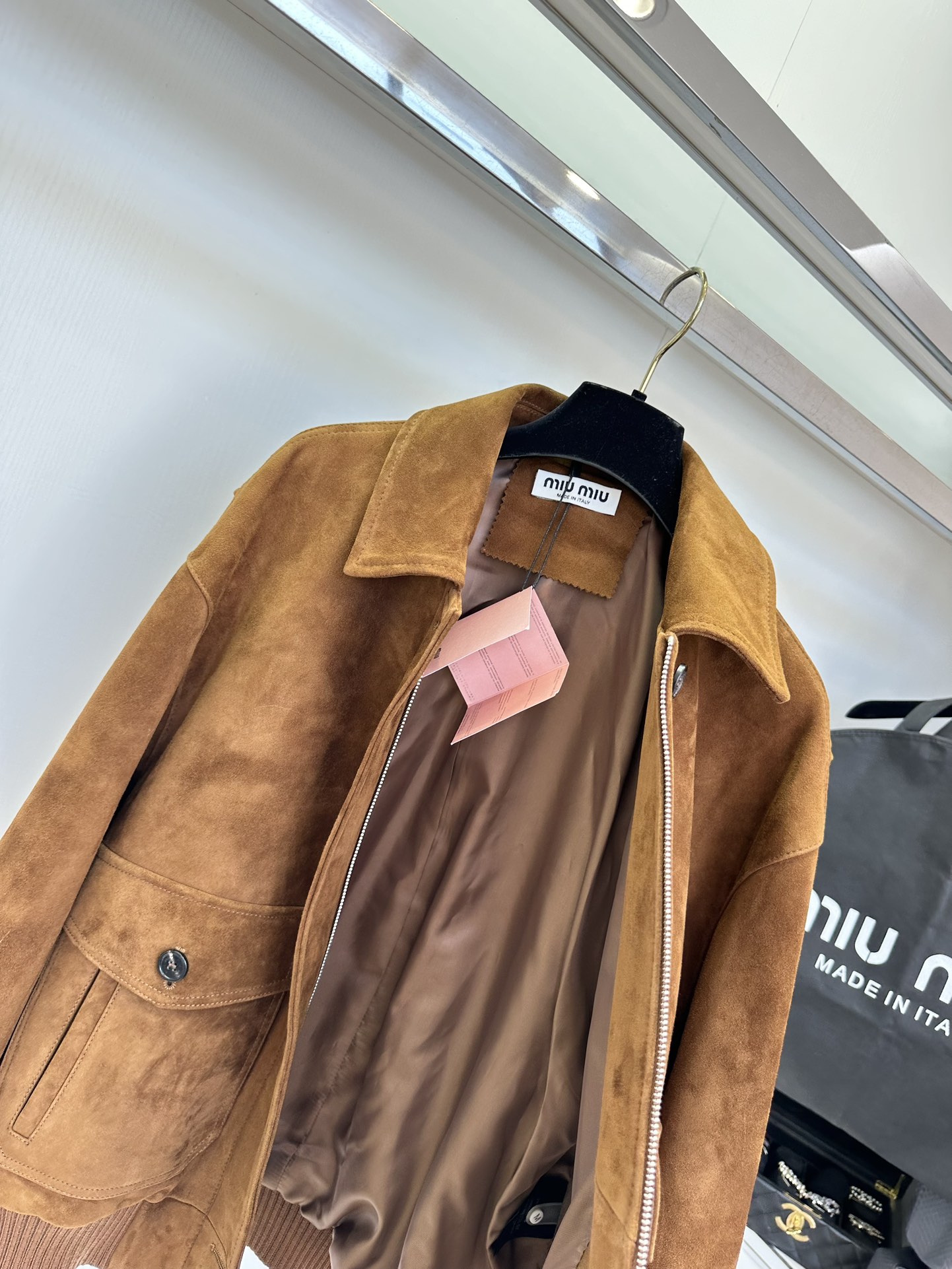 Miu Miu Shearling Lambskin Jacket - Warm Brown, Small Collar, 3D Logo 8 i1753431381 8422 6