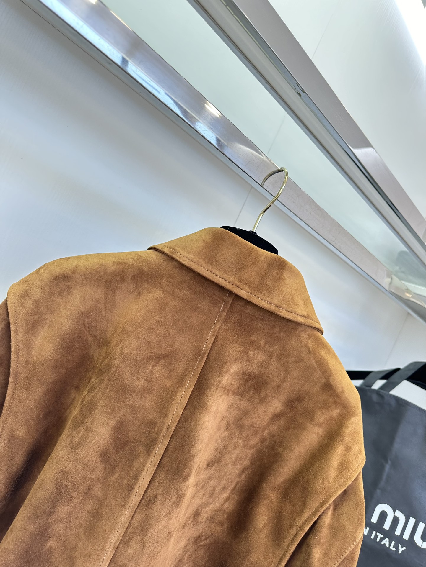 Miu Miu Shearling Lambskin Jacket - Warm Brown, Small Collar, 3D Logo 9 i1753431381 922 7