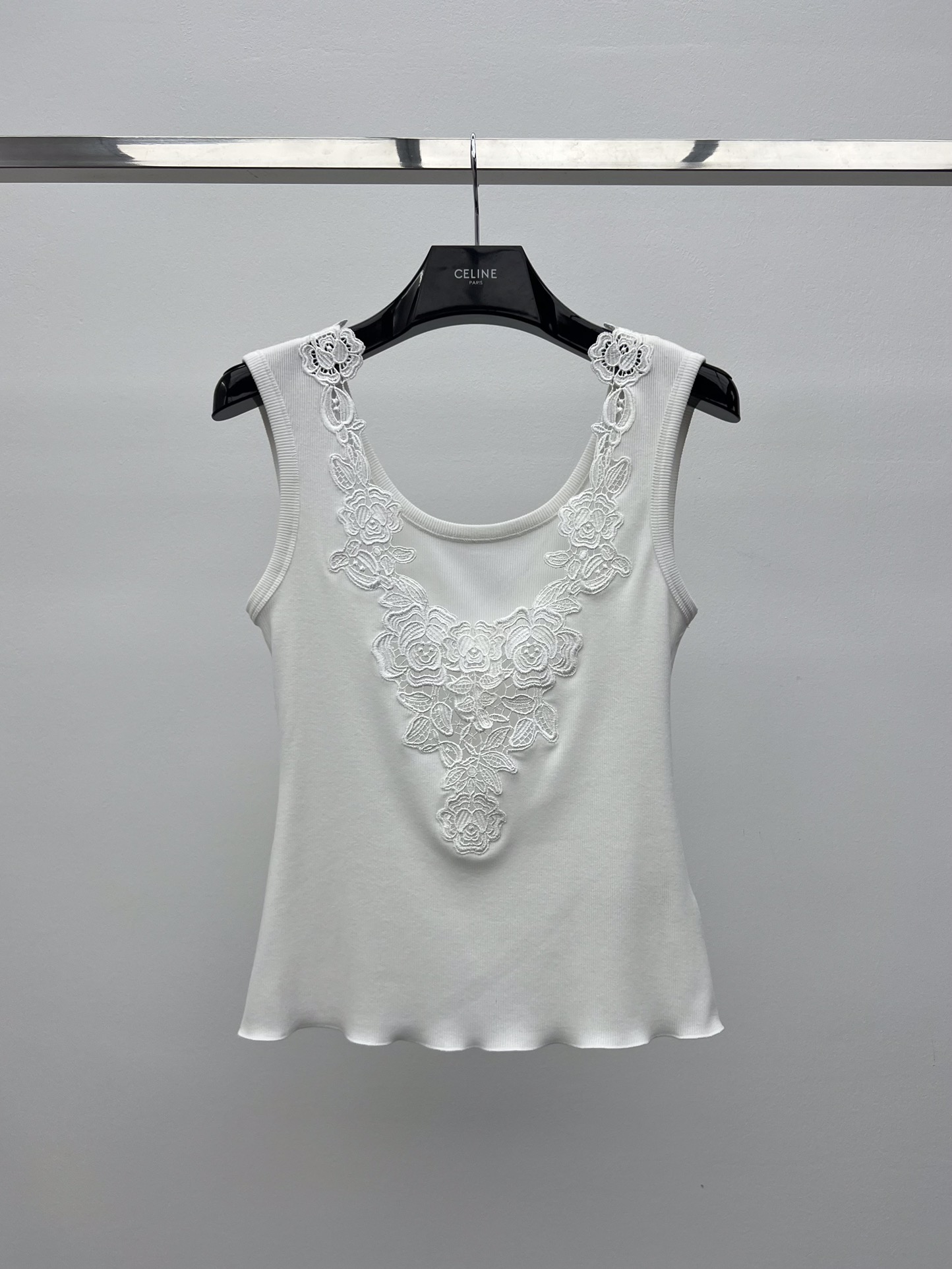 Organic Knitted Cotton Embroidered Vest by Chloe: Stylish and Versatile Statement Piece