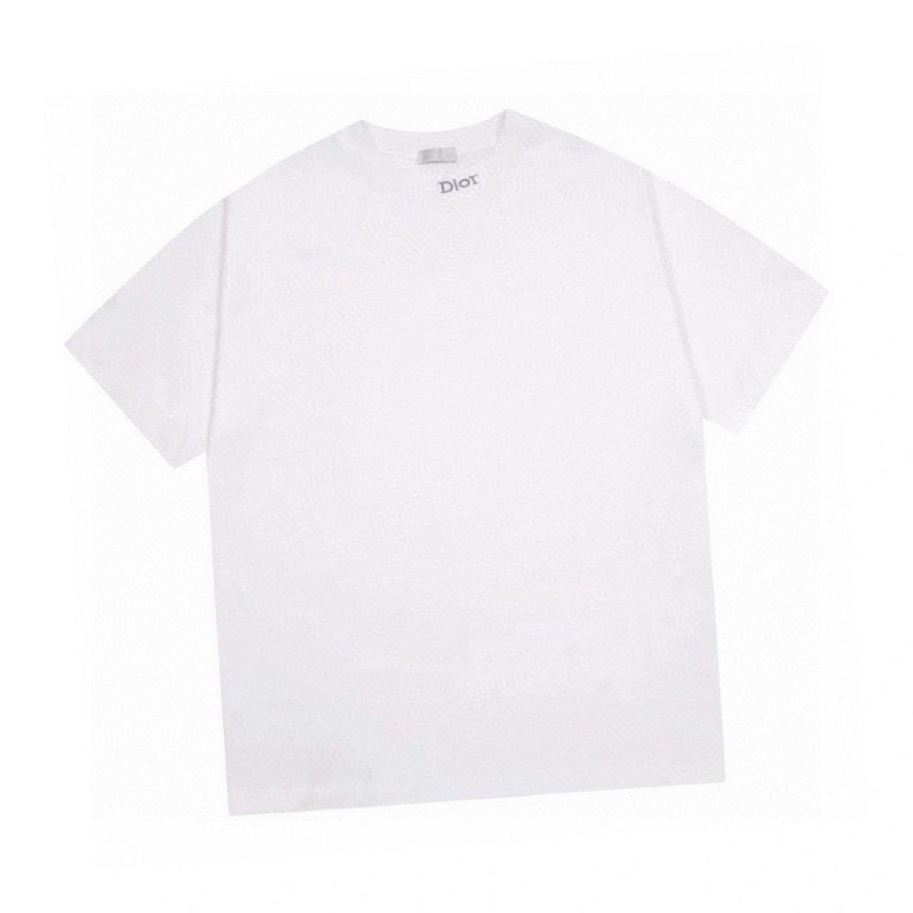 迪奥/Dior 夏季新款 领口后背字母刺绣圆领短袖T恤 白色/黑色
