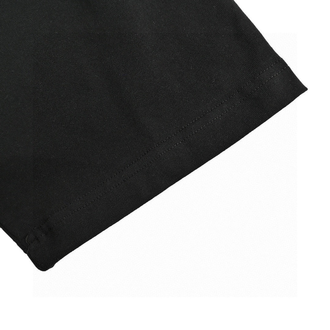 路易威登/Louis Vuitton 夏季新款 星宿字母连线刺绣圆领短袖T恤 黑色