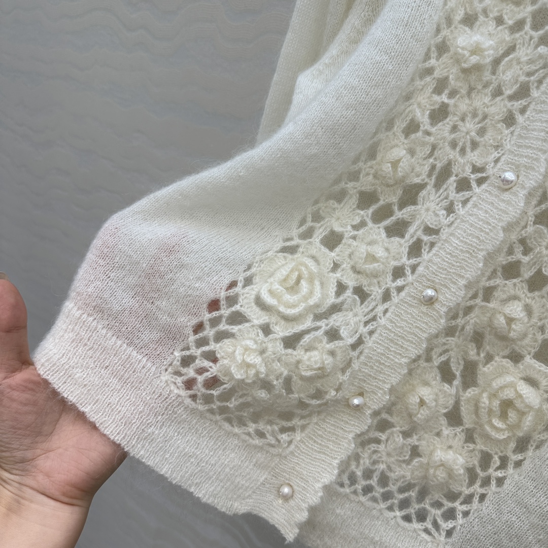 独家首发❤️高端原单品质，ER重工奢华立体手工钩花天然珍珠扣外套！纯手工钩花工艺！完美配色优雅大气奢华又