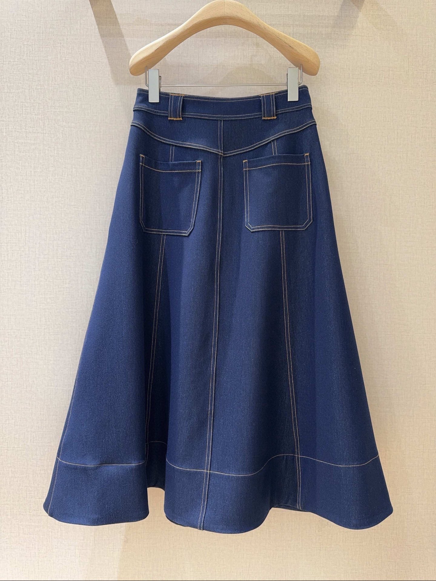 Cinq à Sept Women's High-Waisted A-Line Denim Midi Skirt with Pockets 6 i1753521136 7685 4