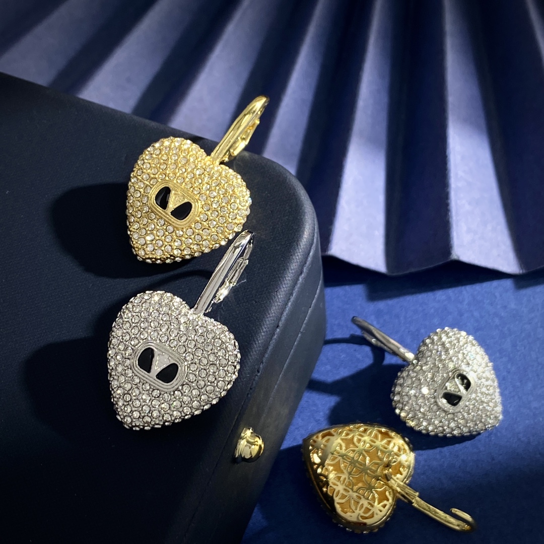 Valentino’s American Fashion: Heart-Love Earring HL92 with Black Oil Drops - 图片 7