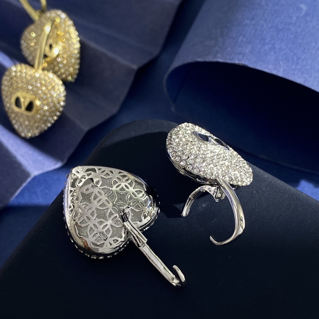 Valentino’s American Fashion: Heart-Love Earring HL92 with Black Oil Drops - 图片 8