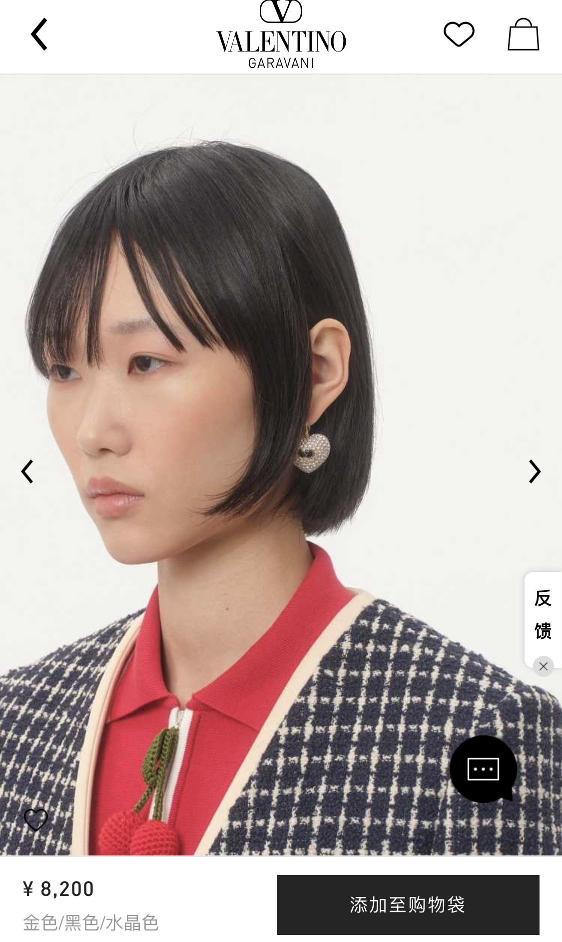 Valentino’s American Fashion: Heart-Love Earring HL92 with Black Oil Drops - 图片 5