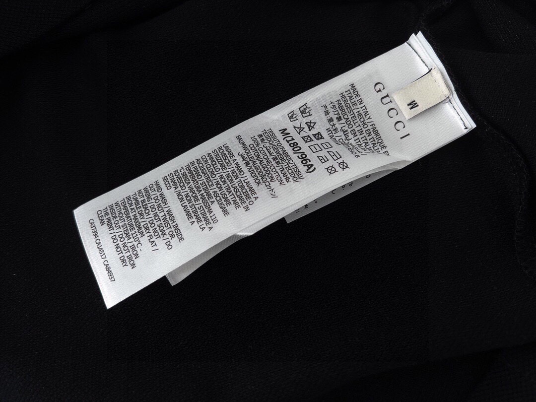 古驰/Gucci 夏季新款 经典双G反光织带拼接翻领短袖polo衫 黑色/杏色