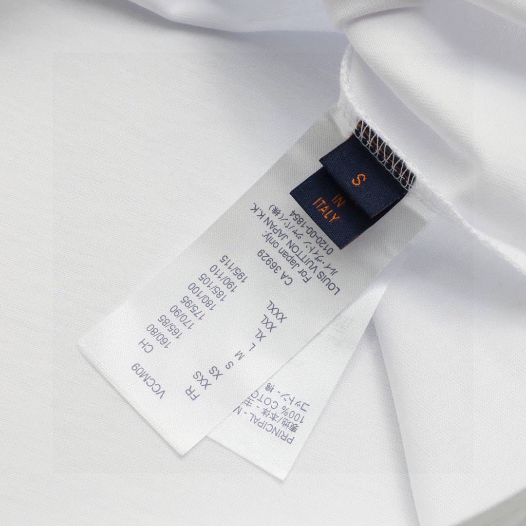 路易威登/Louis Vuitton 夏季新款 领口字母刺绣圆领短袖T恤 白色/黑色