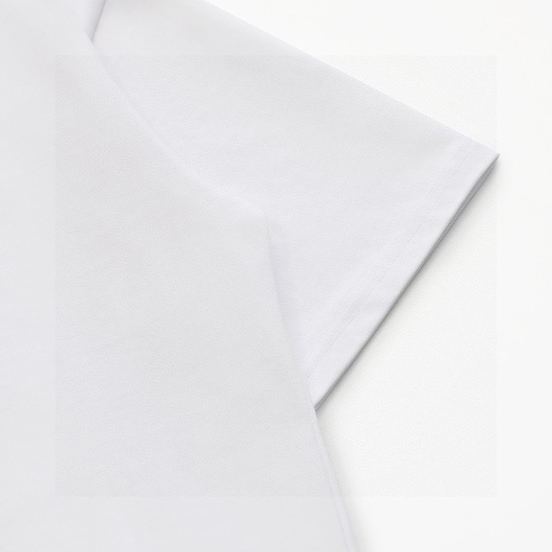 路易威登/Louis Vuitton 夏季新款 领口字母刺绣圆领短袖T恤 白色/黑色