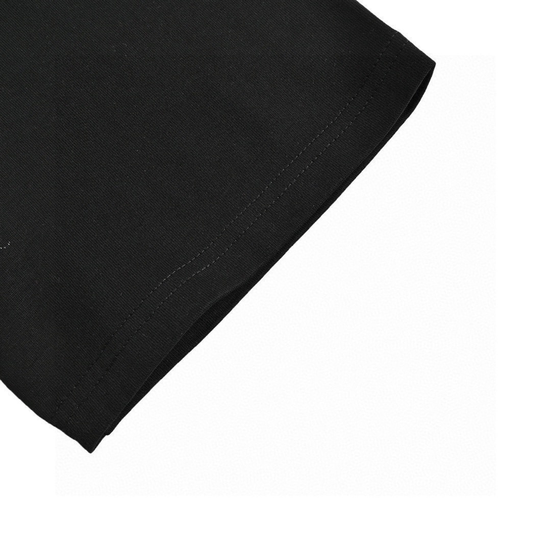 罗意威/Loewe 夏季新款 错位logo拼色刺绣刺绣圆领短袖T恤 黑色