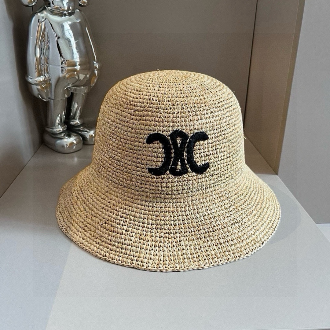 NO:359048,Celine Celline Rafi straw hat, pure hand crochet, embroidered logo, authentic mold opening, high quality, exclusive customization, low production, one less, head circumference 57cm hat, straw hat, fisherman hat, baseball hat, hat, celine, celine, espadrilles, hatsCeline赛琳拉菲草帽,纯手工钩织,刺绣logo,正品开模,高品质,独家定制,产量贼低,卖一个少一个,头围57cm帽子草帽渔夫帽棒球帽,帽子,celine,celine,espadrilles,hats,hat